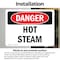 Signmission Hot Surface Sign, 5 in H x 7 in W, Vinyl Decal, Hot Steam OS-2PACK-DS-D-57-L-1844 - alternate 3
